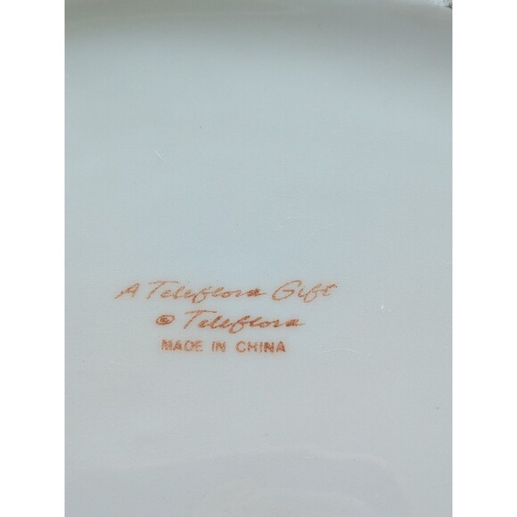 Teleflora Soup Tureen Serving Bowl Lidded Metal Rack Gold Accents Fruit Designs - Picture 11 of 12